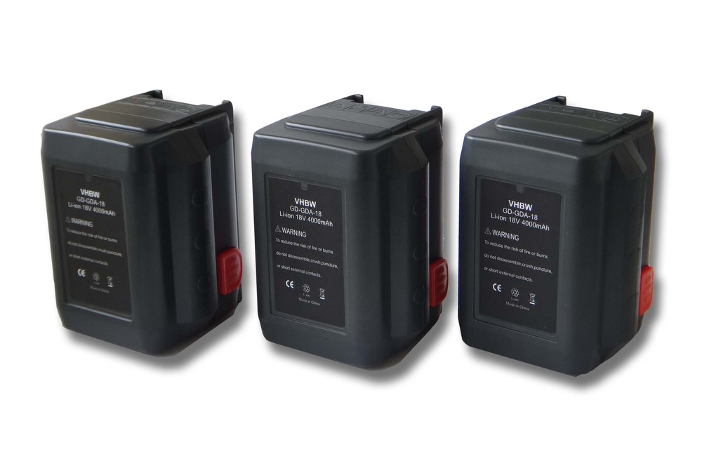 Vhbw Sparset 3x Li-Ion Akku 4000mAh (18V) Für Werkzeuge Gardena HighCut 48-Li, 8882 Wie 8835-U, 883