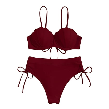 GWAABD Summer 2023 Fashion Women S 2 Piece Bikini Bathing Suit Halter String Triangle Swimsuit