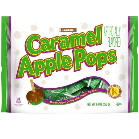 Tootsie Caramel Apple Pops Green 9.4 Oz Bag