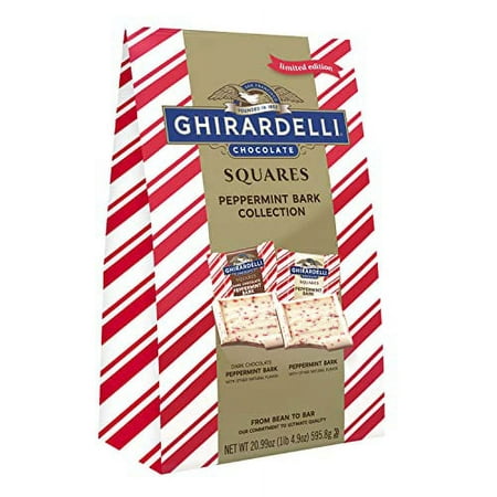GHIRARDELLI Chocolate Squares  Peppermint Bark Assorted Chocolates  20.99 OZ Bag (packaging May Vary) Milk Chocolate XXL 1.31 Pound (Pack of 1)