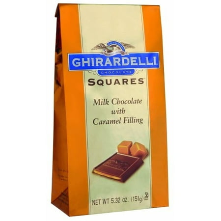Ghirardelli Chocolate Squares  Milk Chocolate with Caramel Filling  5.32-Ounce Packages (Pack of 3)