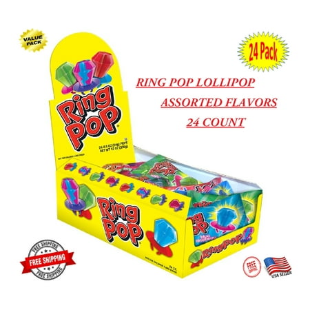 Ring Pop Individually Wrapped Bulk Lollipop Candy Variety Party Pack – 24 Count