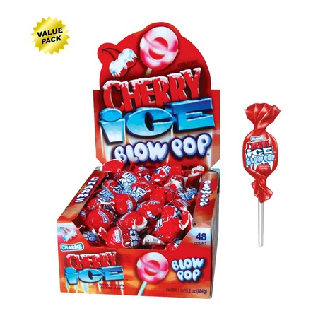 CHARMS Blow Pop  Cherry Ice Flavor  Bubble Gum Filled Pops (48 Count) - on Sale