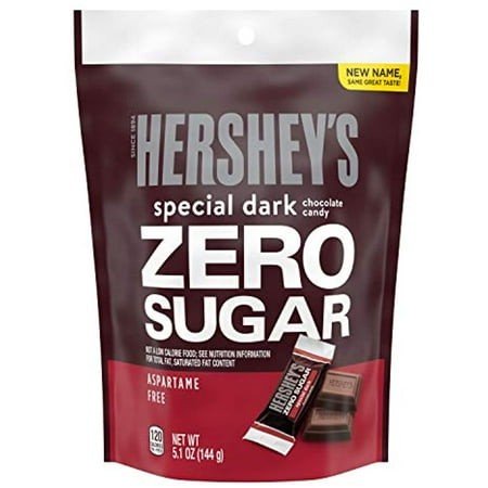 Hersheys Special Dark Zero Sugar Chocolate Sugar Free Candy  Individually Wrapped  5.1 Oz Pouch