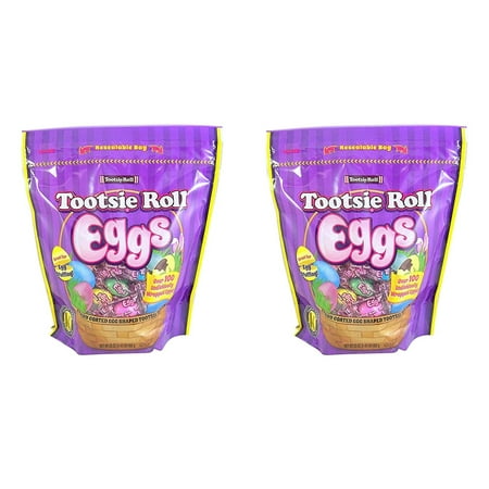 Tootsie Roll Eggs  Chocolate Easter Egg Individually Wrapped Candy  Pack of 2  23 Ounces per Bag