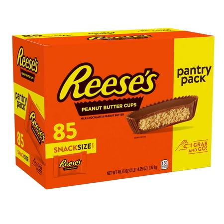 Reese S Milk Chocolate Snack Size Peanut Butter Cups Candy  Pantry Pack 46.75 Oz  85 Pieces