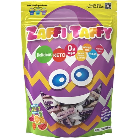 Zaffi Taffy Easter Fruit Variety 5.2oz (Egg) - Easter-themed Taffy with Assorted Fruit Flavors for a Joyful Celebration