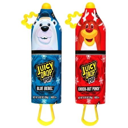 Juicy Drop Pop  Holiday Lollipop  Assorted Fruity Flavors  Sucker Candy  .92 Oz