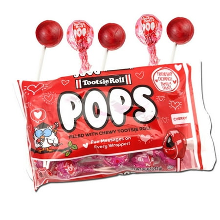 Tootsie Roll Valentine S Day Cherry Tootsie Pops 9.6 Ounce Bag  2 Bags