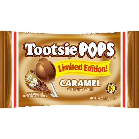 Tootsie Pops Limited Edition Individually Wrapped Single Flavor Lollipops with Tootsie Roll Center  Caramel  12.6 Ounce