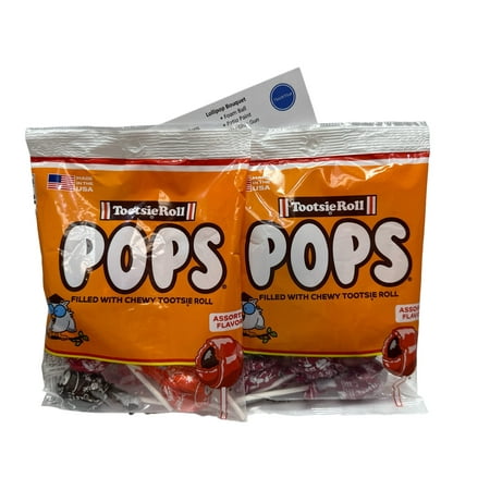Tootsie Roll Pops Suckers Lollipop Candy Bundle: (2) 3.6Oz Bags & Thisnthat Recipe Card