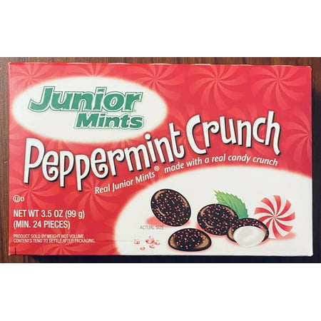 1 Box Junior Mints Christmas Peppermint Crunch Theatre Size Candy 3.5 Oz NEW