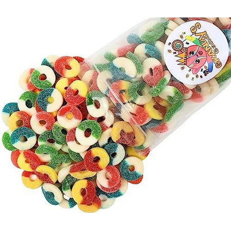 Mix- Gummi Rings- Soft  Chewy  Sugar Dusted- Bulk Candy (1 Pound)