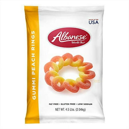 Albanese World S Best Gummi Peach Rings  4.5lbs of Candy