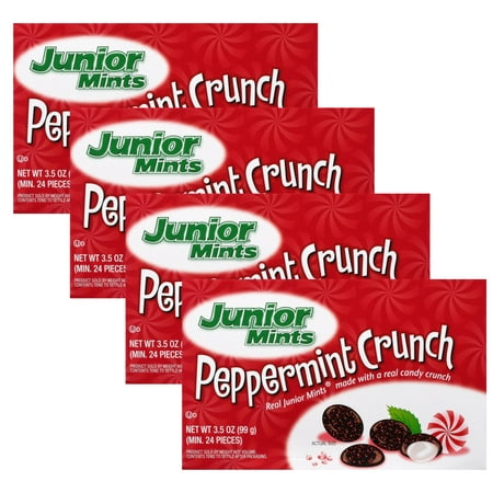 Peppermint Crunch 3.5 Oz Theater Boxes Candy Mints Dark Chocolate Shell for Holiday Christmas Stocking Stuffers Party Favor Treats Goodie Bag Basket F