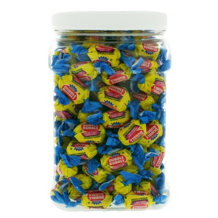 Dubble Bubble Bubble Gum 1.5LB - Original Individually Wrapped Bulk Candy in 64 FL OZ Gift Ready Reusable Square Jar
