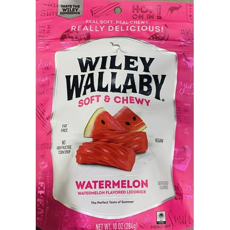 Wiley Wallaby Soft & Chewy WATERMELON Gourmet Australian Licorice 10 Oz Bag