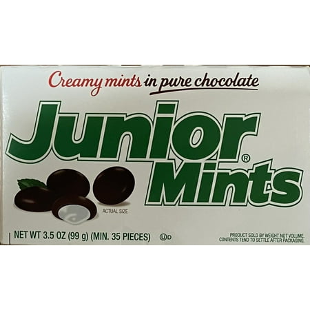 JUNIOR MINTS in Pure Chocolate Candy Theater Box 3.5 Oz FREE SHIP