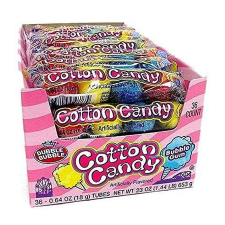 Dubble Bubble Cotton Candy Bubble Gum 4 Pieces per Sleeve - 36 Count
