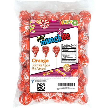 Tootsie Pops  Orange Flavor  50 Pieces