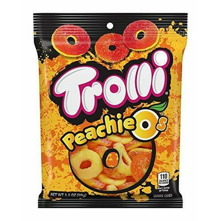 Trolli Peachie O S Sour Gummy Rings Candy  4.25 Ounce  [Pack of 12]