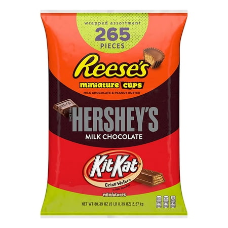 KIT KAT and REESE S Assorted Milk Chocolate  Christmas Candy Variety Bag  80.39 Oz (265 Pieces)