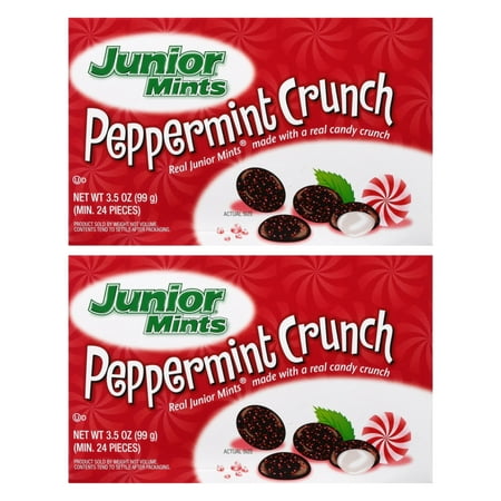 Peppermint Crunch 3.5 Oz Theater Boxes Candy Mints Dark Chocolate Shell for Holiday Christmas Stocking Stuffers Party Favor Treats Goodie Bag Basket F