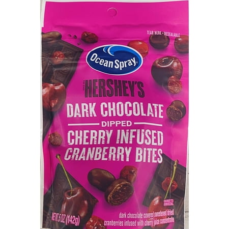 Ocean Spray Hershey S DARK CHOCOLATE DIPPED CHERRY INFUSED CRANBERRY BITES 5 Oz