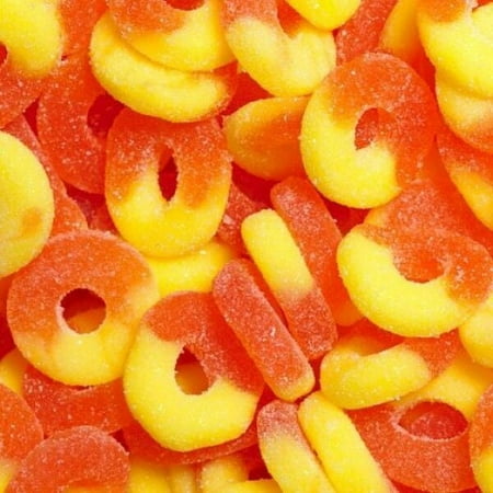 Albanese Peach Rings 2 POUND Bulk Classic Peach Flavored Gummies FREE SHIPPING