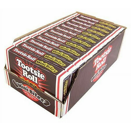 Tootsie Roll Mini Bites Candy Coated Chews Movie Theater Box  3.5 Oz (Case of...