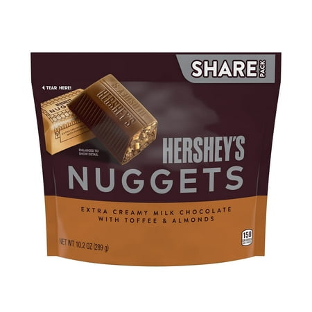 Hershey S Nuggets Extra Creamy Milk Chocolate  Toffee and Almonds Candy Bars  Individually Wrapped  10.2 Oz Share Pack