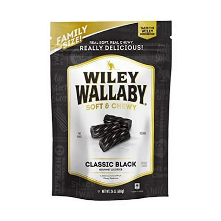Wiley Wallaby Licorice 24 Ounce Classic Gourmet Soft & Chewy Australian Black Licorice Candy Twists  1 Pack