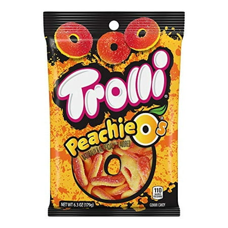 Trolli Peachie O S Rings  Sour Gummy Candy  6.3 Ounce (Pack of 8)