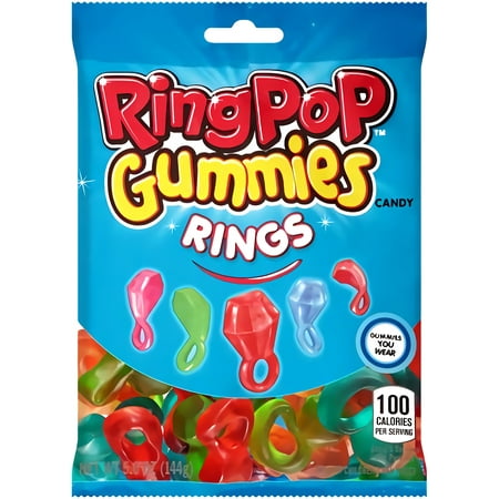 Ring Pop Holiday Gummies Rings - Individual 12 Bags Assorted Gummy Candy Flavors (5 Oz Bag) - Fun Stocking Stuffers & Ca