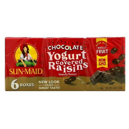 Sun-Maid  Yogurt Covered Raisins  Chocolate  6 Boxes  1 Oz (28.3 G) Each Pack of 2