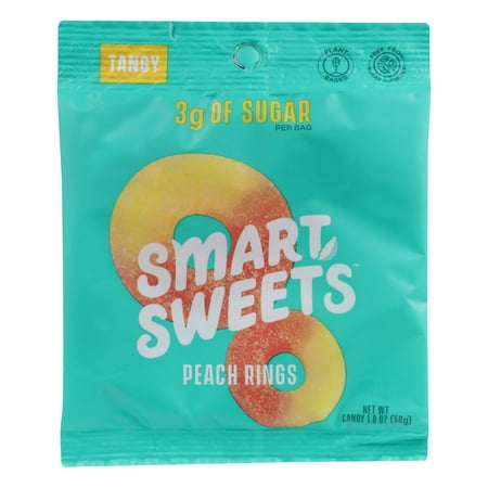 (12 Pack)Smart Sweets Plant Based Peach Rings Gummies  1.8 Oz .