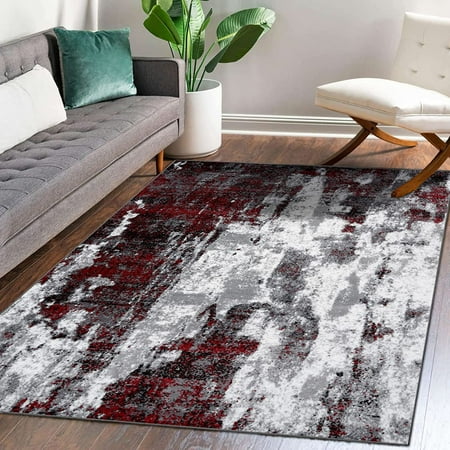 Modern Area Rugs with Abstract Patterns 7681 \u2013 Medium Pile Area Rug Dark Blue Light Blue / 8 X 10