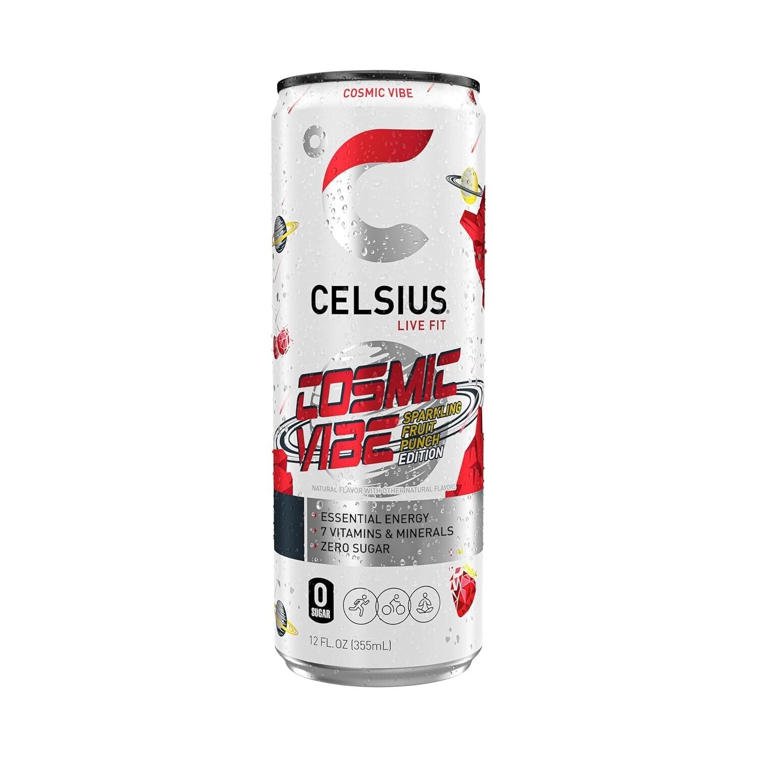 CELSIUS Sparkling Cosmic Vibe  Functional Essential Energy Drink 12 Fl Oz Single Can thumbnail