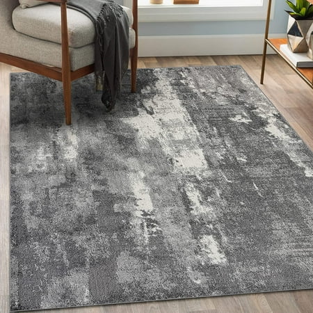 Modern Area Rugs with Abstract Patterns 7681 \u2013 Medium Pile Area Rug Dark Blue Light Blue / 8 X 10