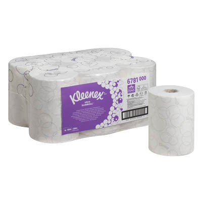 Kleenex Ultra Slimroll Hand Towel Roll White 100m Pack of 6 6781