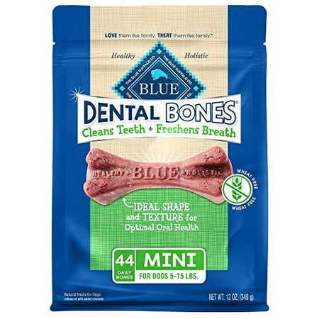 Blue Buffalo Dental Bones Mini Natural Dental Chew Dog Treats  (5-15 Lbs) 12-oz Bag