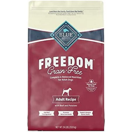 Blue Buffalo Freedom Grain Free Natural Adult Dry Dog Food  Beef 24-lb 24 Pound (Pack of 1)