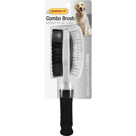 2 PK  Westminster Pet 19743-Westminster Pet Ruffin  It Plastic & Metal Bristle Combo Grooming Pet Brush