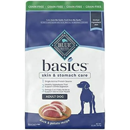 Blue Buffalo Basics Skin & Stomach Care  Grain Free Natural Adult Dry Dog Food  Duck & Potato 22-lb Duck & Potato