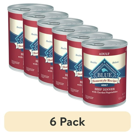 (6 Pack) Blue Buffalo Homestyle Recipe Adult Wet Dog Food  Beef Dinner  12.5-oz. Can