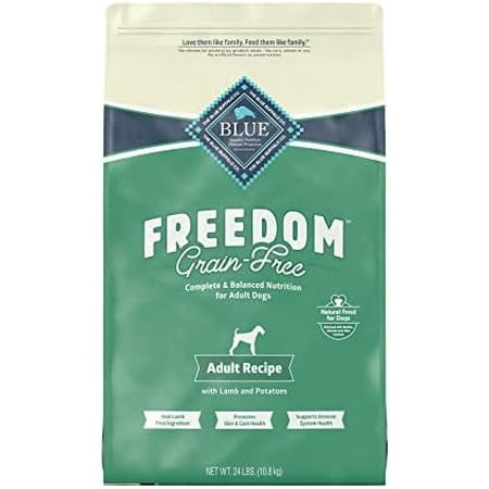 Blue Buffalo Freedom Grain Free Natural Adult Dry Dog Food  Lamb 24-lb 24 Pound (Pack of 1)