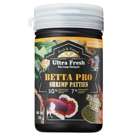 [Betta Fish Food] Ultra Fresh - Betta Pro Shrimp Patties  50% Sword Prawns + Akiami Paste Shrimps  All Natural Protein  Rich in Calcium  for Betta S H