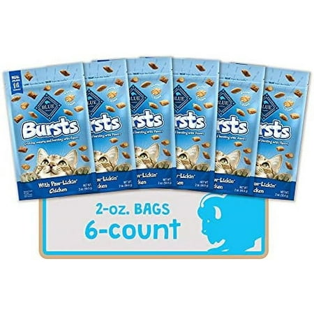 Blue Buffalo Bursts Crunchy Cat Treats  Chicken 2-oz Bag (6 Pack) Chicken 2 Ounce (Pack of 6)