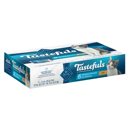 Blue Buffalo Tastefuls Kitten Chicken Entree Pate Wet Cat Food Multipack - 3oz/6ct (Pack of 6)