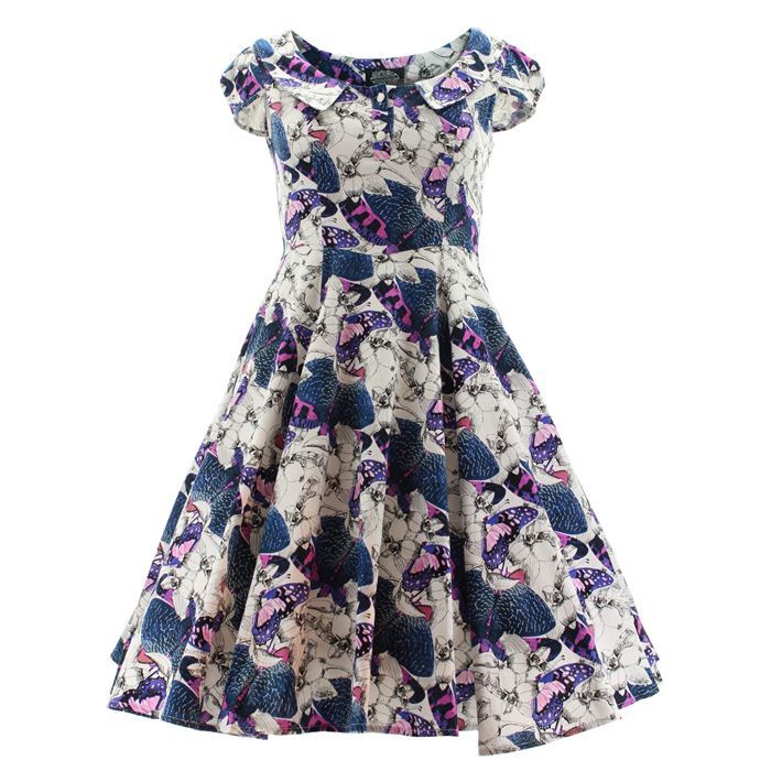 H & R London Kleid Blue Butterfly Dress 5075